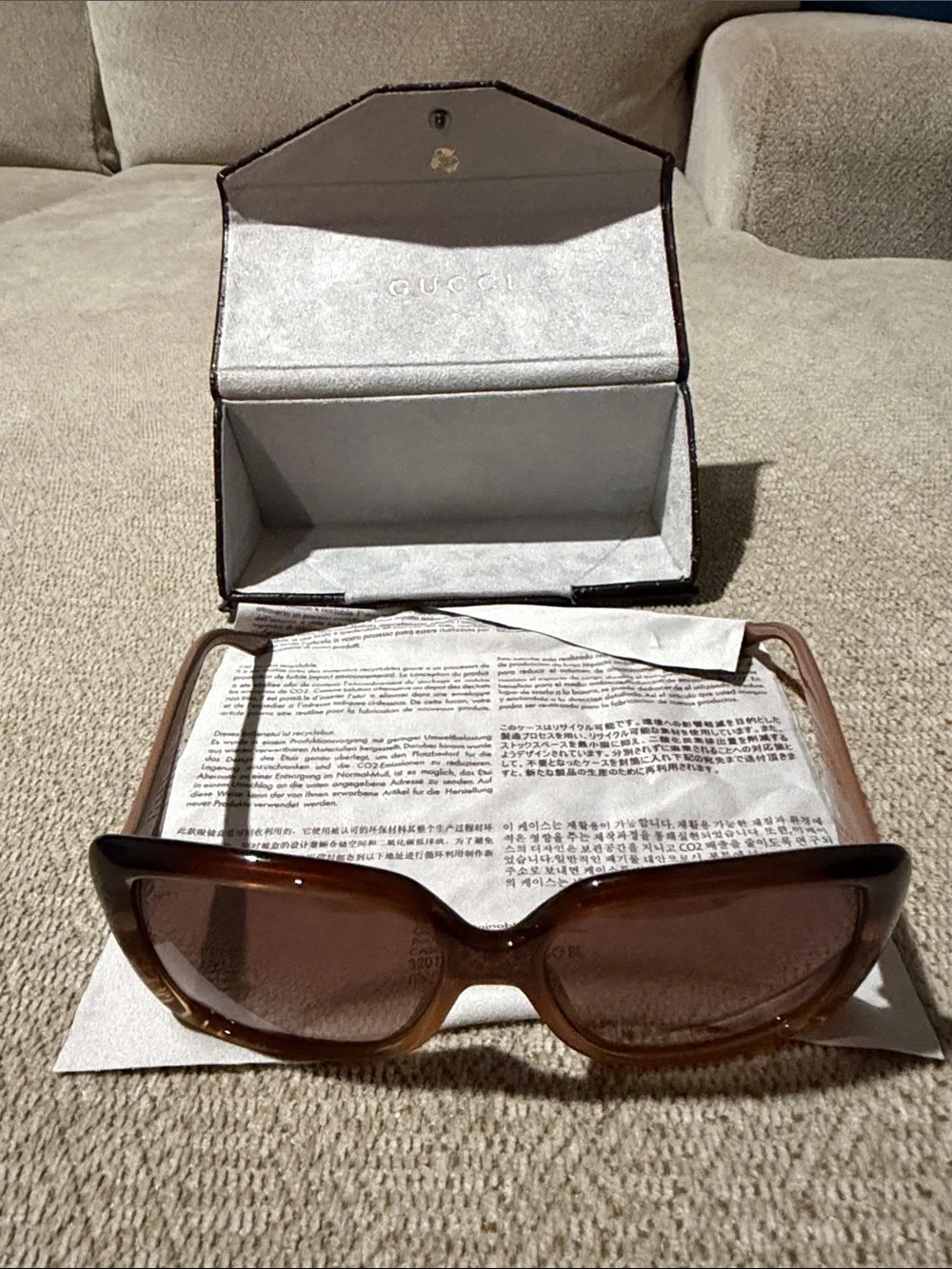 Gucci GG3574/S Brown Gradient Sunglasses w/ Original Case & Dust Cloth